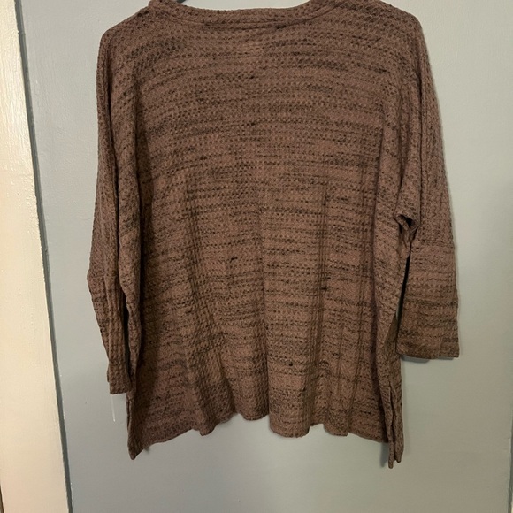 Sundown Size Small 3/4 Sleeve Sweater V Neck Pink & Black - Picture 5 of 7